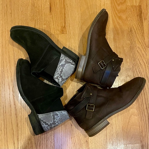 Clarks Shoes - CLARKS Twin Set - Women's Suede and Leather Ankle Boots - Size 7